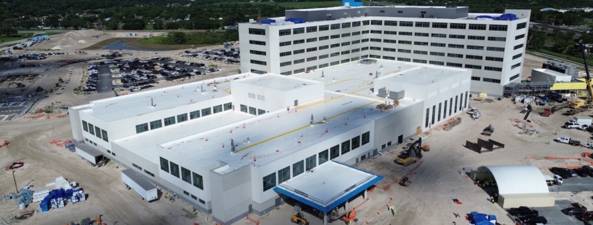 Lightning protection system installation during new home construction phase.