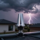 Different types of lightning arresters for buildings showing residential and commercial protection options