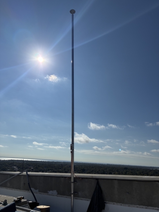 Completed lightning protection system with custom masts at Tropicana Field Tampa Bay