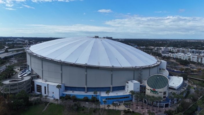 Perimeter lightning protection masts installed at Tropicana Field stadium