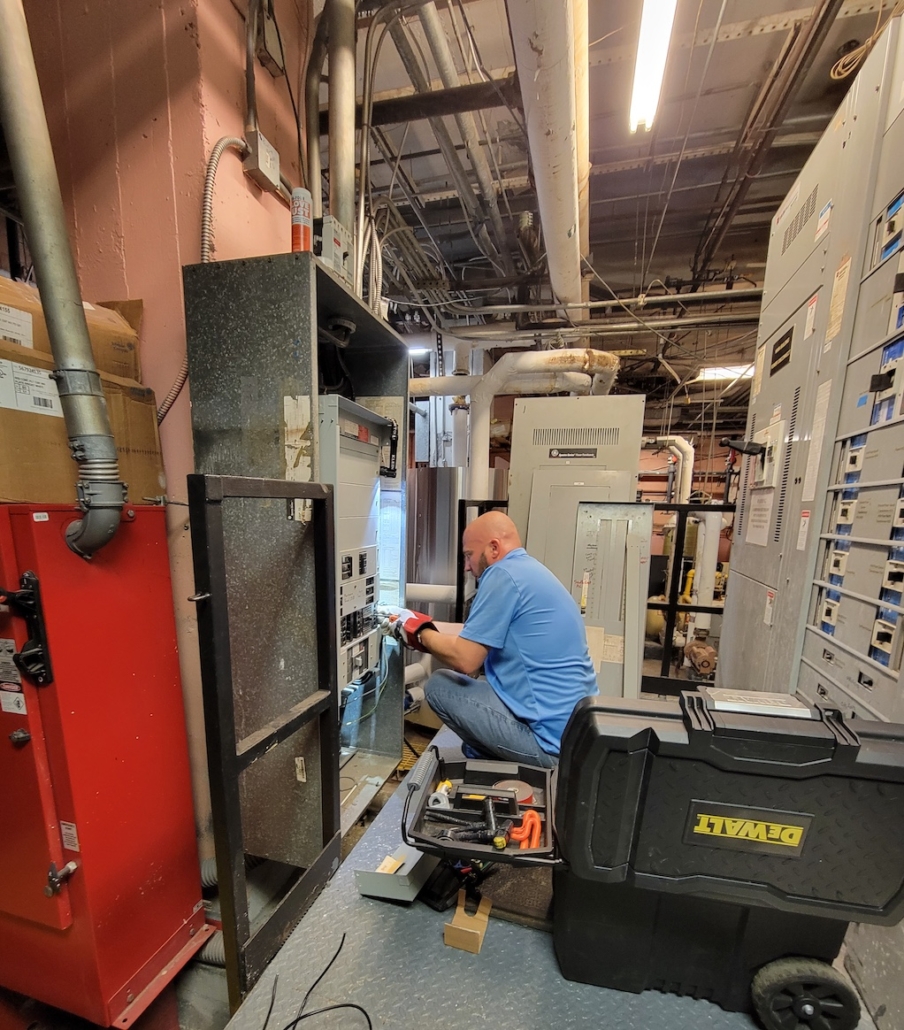 Type 1 and Type 2 surge protective devices installed at a hospital electrical panel in Florida