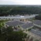 Commercial building with lightning protection system installed on roof in Florida