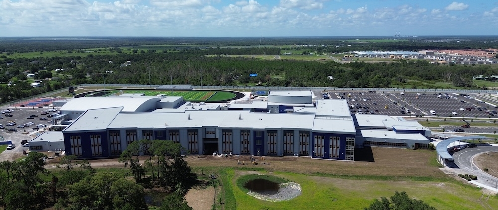 Air terminals installed on a Tampa-area K-12 school roof for NFPA 780 compliance