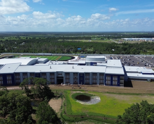 Air terminals installed on a Tampa-area K-12 school roof for NFPA 780 compliance
